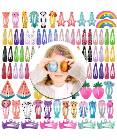 Volumoon 100Pcs Cartoon Clips Cute Hair Clips Girl Hair Clips Small Animal Colorful Metal Snap Barrettes Little Hairpin Hair Accessories Plastic Cartoon Clips for Toddlers Kids Girls - Buy Online on GoSupps.com