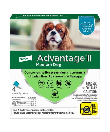 Advantage II Flea Prevention and Treatment for Medium Dogs (11-20 Pounds) 4-Pack
