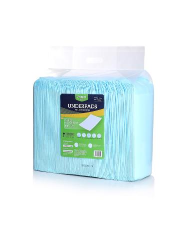 Unifree Disposable Underpad, Incontinence Pad, Super Absorbent, 100 Count, Blue (M 24x24 Inch)