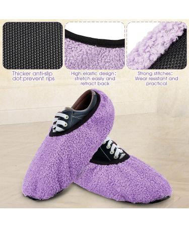 Zhanmai Women's Fuzzy Non-Slip Bowling Shoe Cover - Purple/Rose Red, Size 7-8.5 - Buy Online on GoSupps.com
