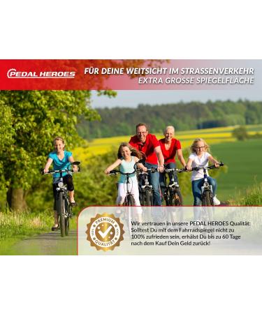 Pedal Heroes Foldable Bike Mirror with Cleaning Cloth & Bag | Stable Handlebar Rear Mirror for E-Bikes - Buy Online on GoSupps.com