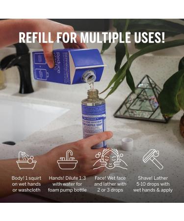 Dr. Bronner's Pure-Castile Liquid Soap Refill - 32oz Peppermint | Eco-Friendly 18-in-1 Uses Organic Oils 82% Less Plastic - Buy Online on GoSupps.com
