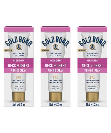 Gold Bond Age Renew Neck & Chest Firming Age Renew Cream 2 oz. Clinically Tested Skin Firming Cream Pack of 3 2 Ounce (Pack of 3) 3