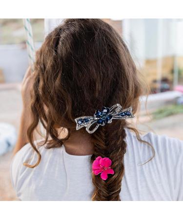 Dalababa Rhinestone Hair Clips - Elegant Crystal Jewelry for Brides & Parties - Style No. 4 (Blue) - Buy Online on GoSupps.com