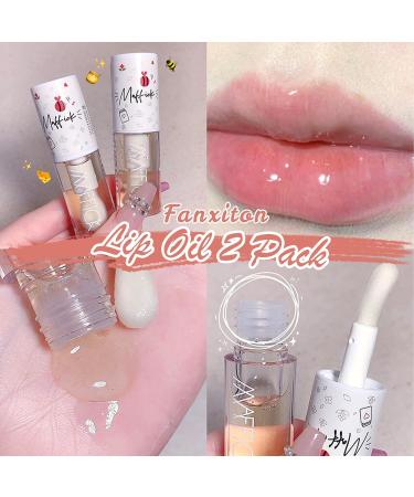 FANXITON 2 Pack Hydrating Honey Lip Oil - Nourishing Lip Gloss & Balm for Plump, Colorless Lips - Fruity Care Oil for Dead Skin Improvement - Buy Online on GoSupps.com