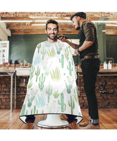 visesunny Barber Cape Green Cactus Polyester Hair Cutting Salon Cape Apron Anti-Static Haircut Water-Resistant Shaving Cloth Beard Shaving Bib Hairdressing Cape Multi Large - Buy Online on GoSupps.com