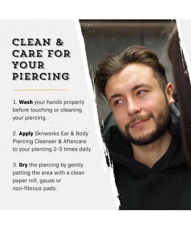 Piercing Spray Aftercare - 100ml Ear & Body Piercing Aftercare Spray with High Purity Hypochlorous for All Skin Types - Use This to Cool Soothe & Support Natural Recovery of New Piercings by Sknworks - Buy Online on GoSupps.com
