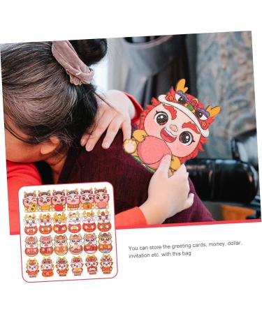 TEHAUX 24pcs Spring Festival Red Packet Luck Money Bag Spring Festival Red Envelope Lucky Money Packet 2024 New Year Hong Bao Red Envelopes Chinese Lai Si Feng Coated Paper Christmas - Buy Online on GoSupps.com