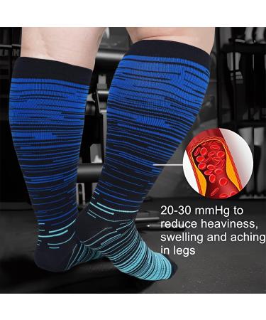 3PCS Plus Size Compression Socks | Extra Wide Calf | 20-30 mmHg | Varicose Veins & Swelling Relief | XX-Large Sizes - Buy Online on GoSupps.com