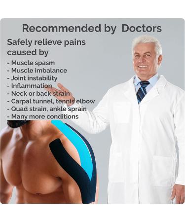 AJUVIA Kinesiology Tape - Latex-Free, Waterproof Sports Tape - 2 Rolls, Lasts up to 14 Days - Black, 2 x 10 - Buy Online on GoSupps.com