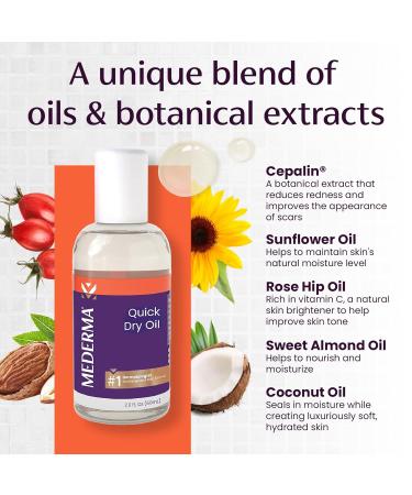 Mederma Quick Dry Oil - Scar and Stretch Mark Treatment Improves Appearance with Natural Botanical Extracts Paraben-Free Fast-Absorbing Hydrates Dry Skin Reduces Uneven Skin Tone 2.02 Oz (60ml) - Buy Online on GoSupps.com