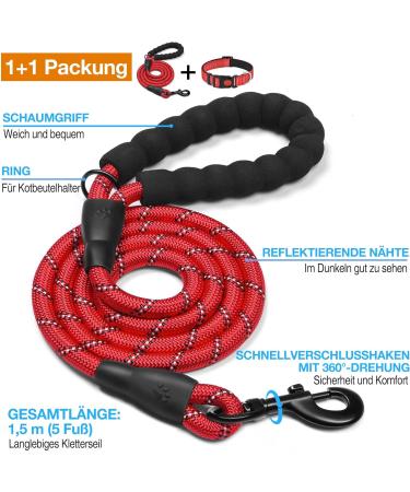 Haapaw Reflecting Dog Collar - Padded Neoprene Breathable Nylon for Small & Medium Dogs - Red (M 1-Pack) - Buy Online on GoSupps.com