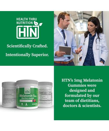 Health Thru Nutrition Melatonin 5mg Gummies | 45 Count Mixed Berry Flavor with Child-Resistant Cap | Gentle Restful Sleep Support Supplement | Non-GMO Gluten-Free Vegan-Friendly - Buy Online on GoSupps.com