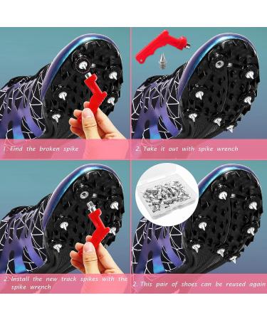 100PCS Track Spikes with Spike Wrench | Replacement Spikes for Sprint Sports Shoes - Buy Online on GoSupps.com