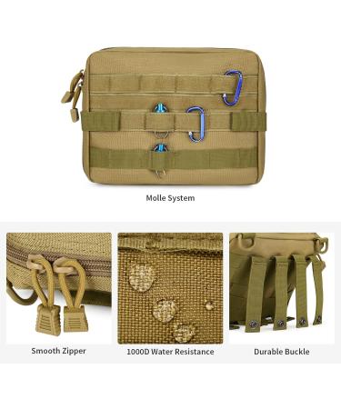 HuntVP Tactical Empty First Aid Bag | Waterproof Molle Pouch with Red Cross Patch | Emergency Kit for Camping & Outdoor | Type 3 Brown - International Shipping Available - Buy Online on GoSupps.com