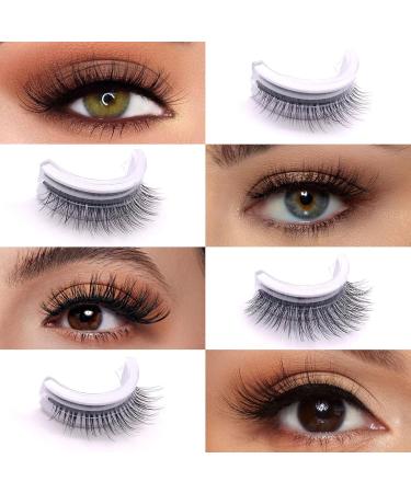 Vordpe 1 Pair Reusable Self-Adhesive Eyelashes No Glue Natural 3D Curling Easy to Wear Waterproof False Eyelashes (Flying) - Buy Online on GoSupps.com