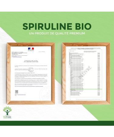Spiruline Bio - Bioptimal - Compl ment alimentaire - BCAA Fer Vitamine A - 65% de Prot ine - 17% de Phycocyanine - 500 mg/comprim - Conditionn e en France - Certification Ecocert - 150 comprim s 150 unit (Lot de 1) - Buy Online on GoSupps.com