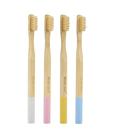 White Glo Eco-Friendly Bamboo Toothbrush Set | 4 Pack BPA Free Soft Bristles for Healthier Teeth & Gums | Biodegradable Sustainable Oral Care - Buy Online on GoSupps.com
