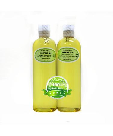 24 Oz Sesame Seed Oil Unrefined Organic Cold Pressed from The Raw Seeds Pure by Dr.Adorable (2 of 12 oz Bottles)