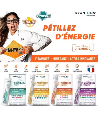 GRANIONS Senior Vitamin C 1000 mg + Magnesium + Zinc + Vitamin D + Vitamin B 20 Vitamins Minerals and Active - Immune Defenses Anti Fatigue - VITAMINERIS 30 Tablets - Made in France - Buy Online on GoSupps.com