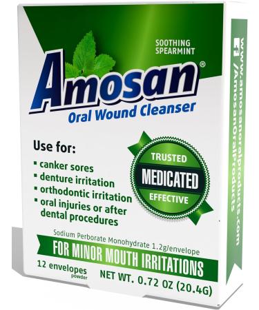 Amosan Oral Wound Cleanser - Spearmint - Buy Online on GoSupps.com