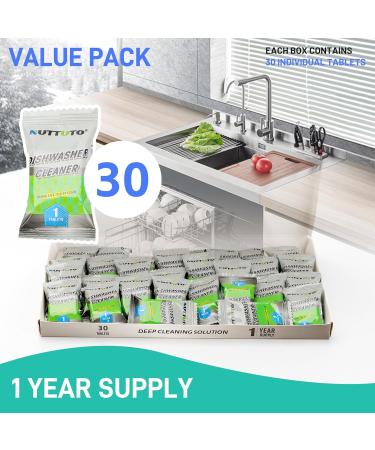 Buy Dishwasher Cleaner & Deodoriser Tablets - 30 Pack Deep Cleaner & Descaler Heavy Duty Natural Limescale Remover - 1 Year Supply - Buy Online on GoSupps.com