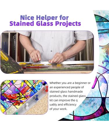 Swpeet 78Pcs Stained Glass Layout Block System with Mixed Color Push Pins - Perfect for Crafting 12 Inch Panels - Buy Online on GoSupps.com