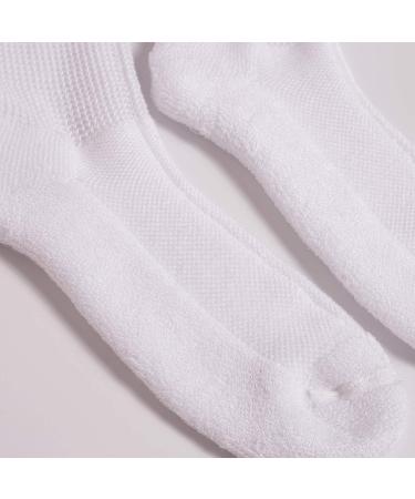 Bamboo Diabetic Crew Socks 8 Pack - White 9-11 | Half Cushion, Non-Binding - Buy Online on GoSupps.com