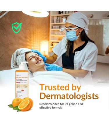 Nasola Kojic Acid Body Wash Turmeric & Vitamin C Brightening Cleanser Moisturizing Exfoliating Shower Gel for Women & Men 11.8 fl oz - Buy Online on GoSupps.com