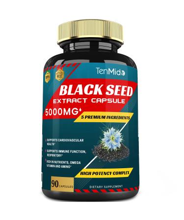 Black Seed Extract Capsules 5000mg & Apple Cider Turmeric Fenugreek Milk Thistle | Rich in Nutrients Omega | Supports Immune Digestive Health | Nigella Sativa Supplement 90caps