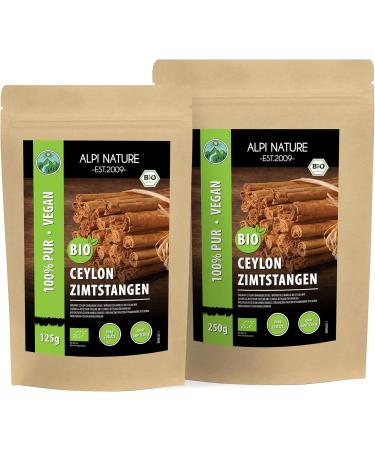 Organic Ceylon Cinnamon Sticks (125g) Whole Cinnamon from Certified Organic Farming Gluten Free Lac Free - Buy Online on GoSupps.com