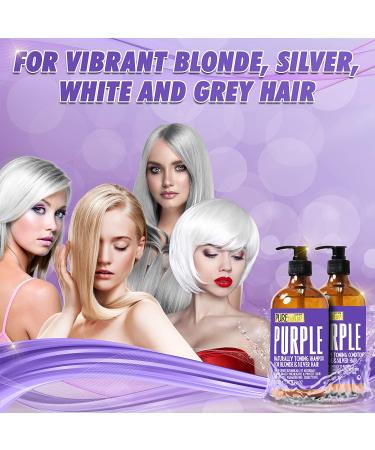 Purple Shampoo & Conditioner Set - Eliminate Brassiness - Ideal for Blonde, Grey, Bleached, Silver Hair - Sulfate-Free - Buy Online on GoSupps.com