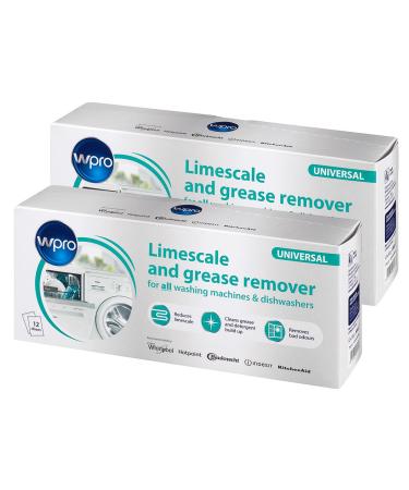 Wpro Professional Triple Action Universal Limescale & Grease Remover for Washing Machines and Dishwashers 2 x Boxes of 12 Sachets - Buy Online on GoSupps.com