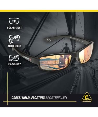 Cressi Ninja Polarized Sunglasses for Men & Women - UV Protection Anti-Reflective Water-Repellent Fishing Sports Glasses with Hard Shell Case - Floatable Design Dark Gray Lens - Buy Online on GoSupps.com