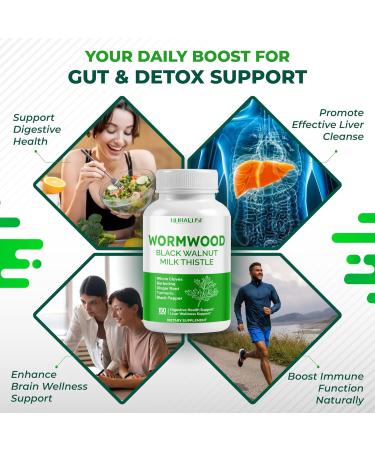 Wormwood Whole Cloves Milk Thistle with Other Herbs - Support Digestive Health Liver Wellness - Made and Tested in The USA 150 count (pack of 1) - Buy Online on GoSupps.com