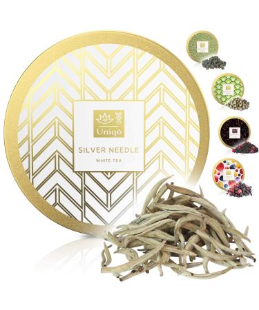 TEA Uniqo Silver Needle - White Tea - Yin Zhen - Tender Aromas for Teetice of the finest |White loose tea without additives in a noble gift box (white tea - silver needle) White tea - Silver Needle