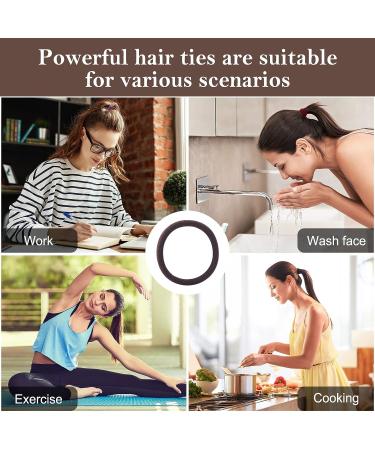 100PCS 2 Dark Hair Ties for Women - Seamless Thick Hair Bands, Elastic Ponytail Holders - No Damage Hair Ties in Dark Colors - Buy Online on GoSupps.com