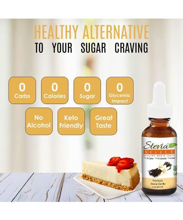 Stevia Select Vanilla Liquid Stevia Drops - Zero Calorie Keto Friendly Sweetener - 2 Oz - Buy Online on GoSupps.com
