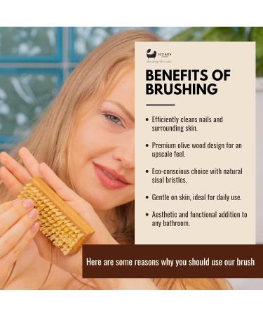 Eco Bath London Nail Brush - Natural Sisal & Olive Wood Plastic-Free | Sustainable Beauty Tool - Buy Online on GoSupps.com