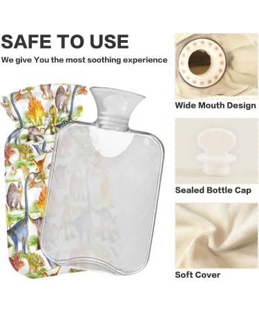 Cute Dinosaur Hot Water Bottle | 2L Fleece Cover for Hot & Cold Compresses | International Shipping - Buy Online on GoSupps.com