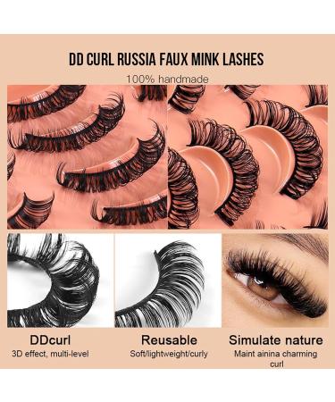 Shop Fluffy Mink False Eyelashes - Cat-Eye 14MM & 17MM Mix 8D Volume 20 Pairs - Buy Online on GoSupps.com