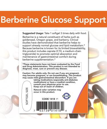 Now Foods Berberine Glucose Support - 90 Softgels for Blood Sugar Health - Buy Online on GoSupps.com