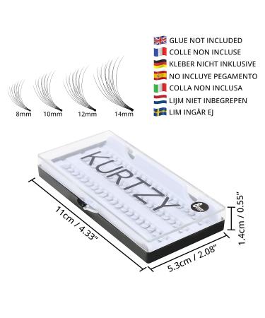 Kurtzy Individual Eyelashes Set (4 pcs) - 8 10 12 14mm Premium Eyelash Extensions for Natural & Dramatic Volume - International Shipping Available - Buy Online on GoSupps.com
