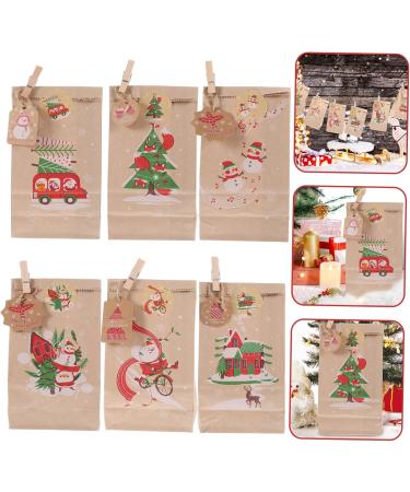 TINEASUR 1 Set DIY Advent Calendar Bags Christmas Tree Decorations Santa Bags Christmas Calendar Bags Rope As Shown 18.00X9.00X1.00CM - Buy Online on GoSupps.com