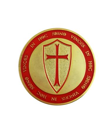 Commemorative Knights Templar Crusade Cross Gold Masonic Coin