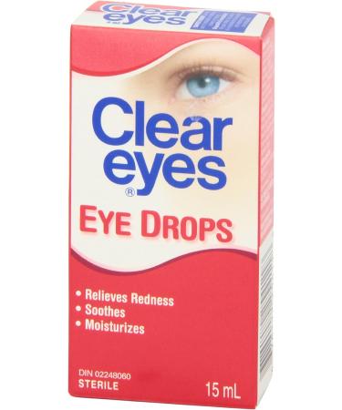 Clear Eyes Eye Drops for Dry Eyes & Redness Relief - 1 Count (15 ml) - Effective Eye Treatment for Reducing Redness - Buy Online on GoSupps.com