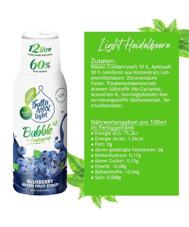 Buy LIGHT Blueberry Fitness Syrup by FruttaMax | Sugar-Free 60% Fruit Content | 500ml International Shipping - Buy Online on GoSupps.com