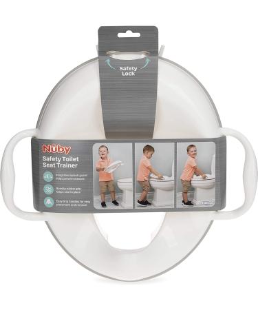 Nuby Easy Grip Safety Toilet Seat Trainer for Toddlers & Kids - White | Integrated Splash Guard | 2nd Stage - Buy Online on GoSupps.com