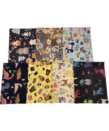Animal Quilting Fabric Bundle - 100% Cotton Fat Quarters for Crafting - Set of 7 Precut Fabric Sheets - Ideal for Sewing, Patchwork, and DIY Projects - 15.7'' x 19.6'' - 7 PCS Pack - Buy Online on GoSupps.com