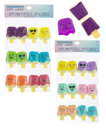 Expressions 12pc Pucker Pop Novelty Lip Gloss Set - Kids Mini Popsicle Collection, Safe & Non-Toxic Girls Cosmetics - Buy Online on GoSupps.com